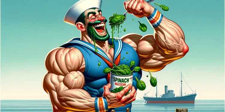 Popeye eating Spinach