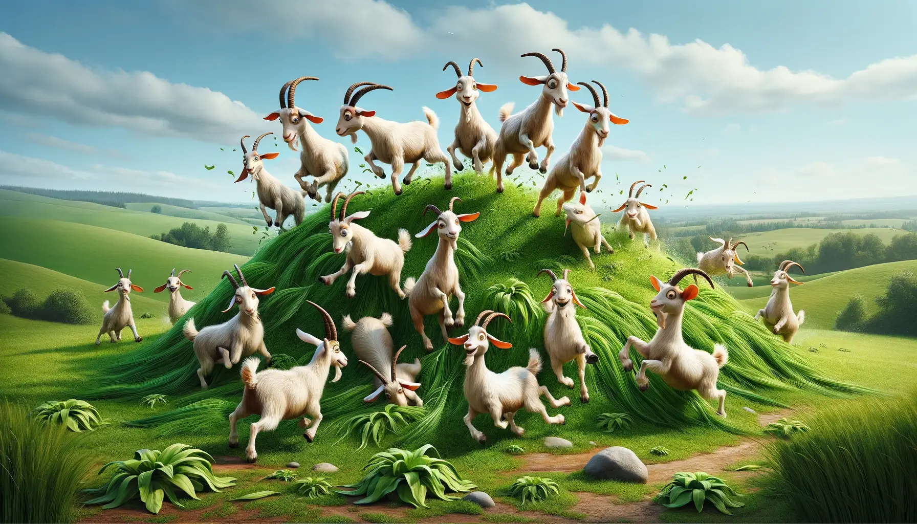 frisky goats frolicking consuming Icariin