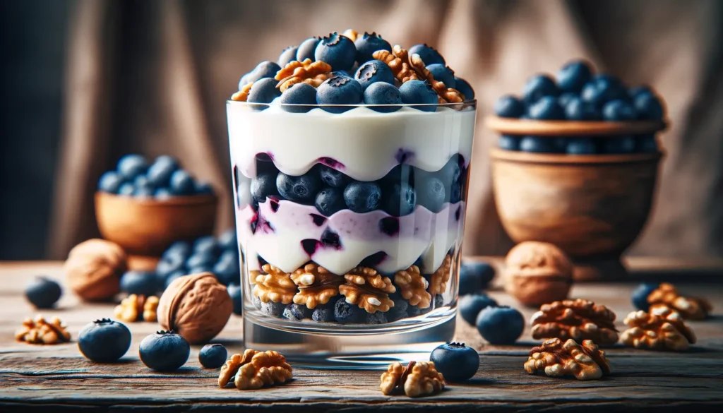 Blueberry and Walnut Yogurt Parfait