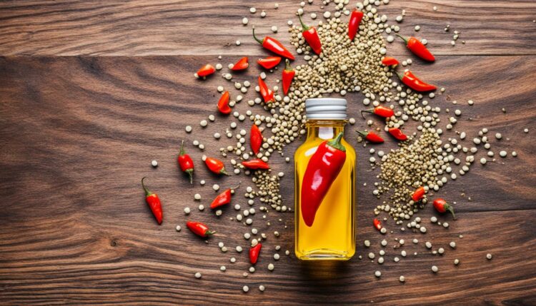 Chia Seeds Cayene Pepper and Extra Virgin Olive Oil