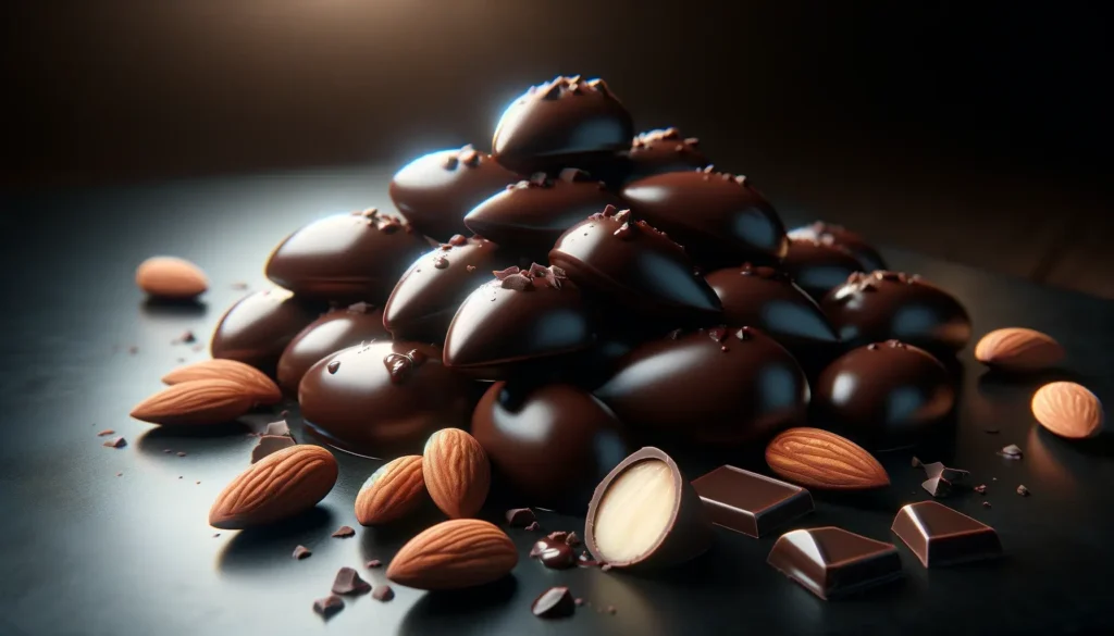 luxurious essence of dark chocolate almonds