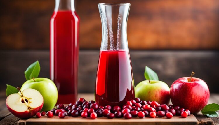 apple cider vinegar and cranberry juice